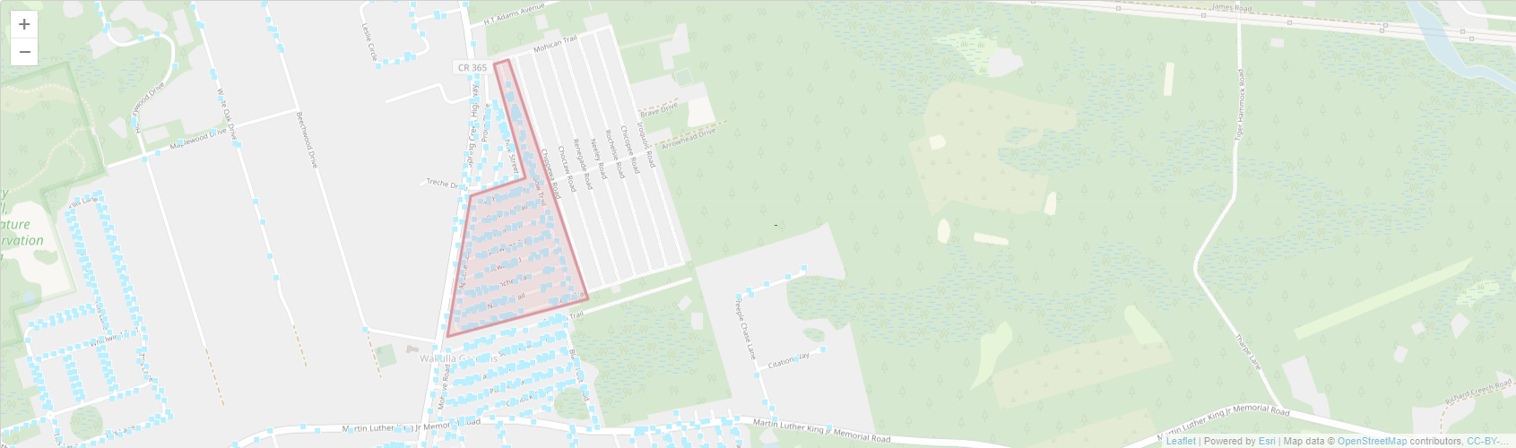 Map of Affected Service Area